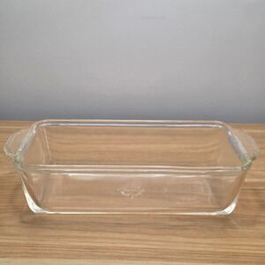 Vintage Fire King 409 Clear Glass Loaf Pan 1 Qt Made in USA Rectangular Baker